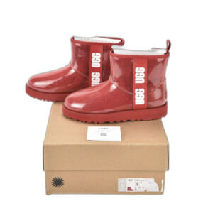 UGG  Women's Classic Clear Mini Red Ankle Booties Size 7 LNIB